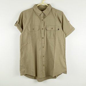 United by Blue,NWOT Women's Hiking Shirt, Short-sleeve, Button down,Khaki,Size M